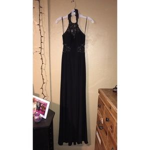 David bridal black prom dress